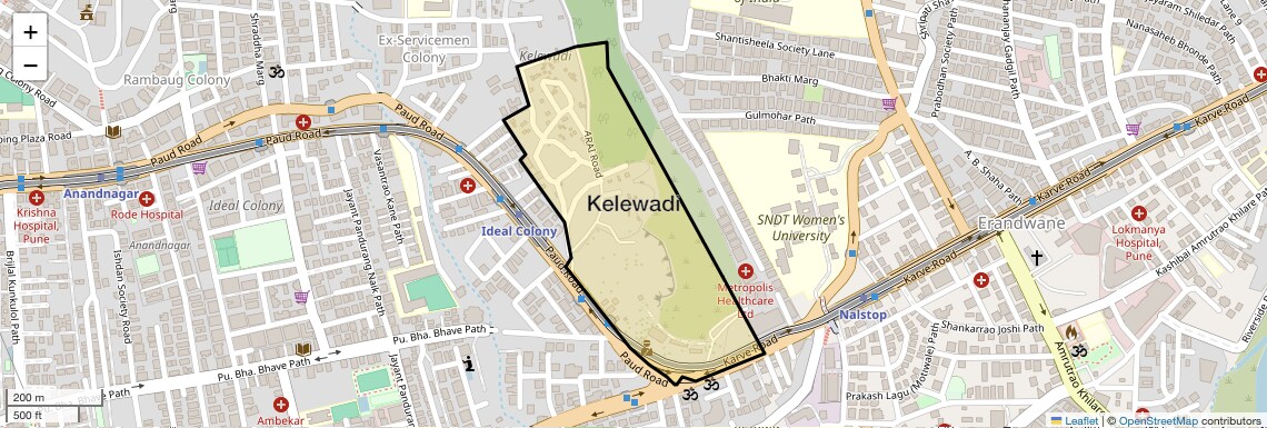 Location Map of Kelewadi, Pune
