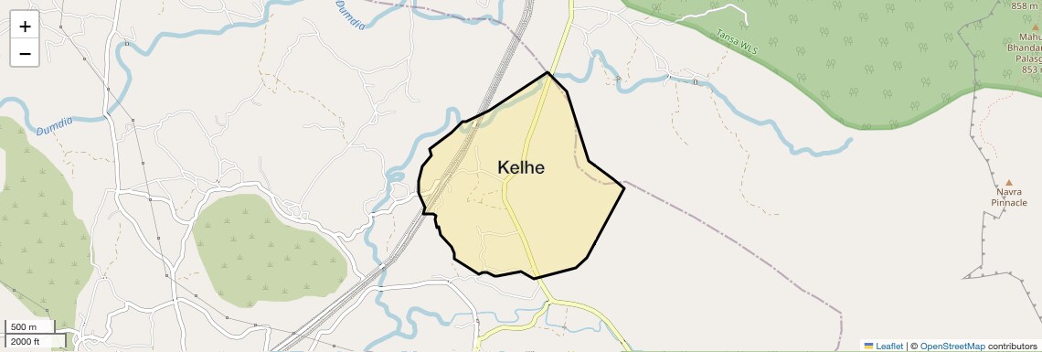Location Map of Kelhe, Thane