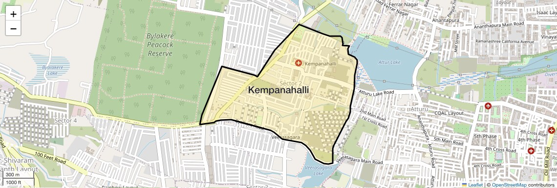 Location Map of Kempanahalli, Bangalore