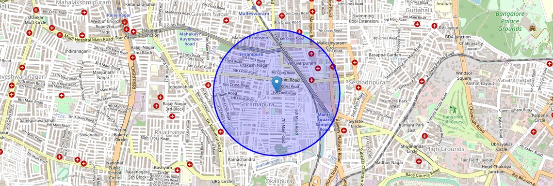 Location Map of Kempe Gowda Road, Bangalore
