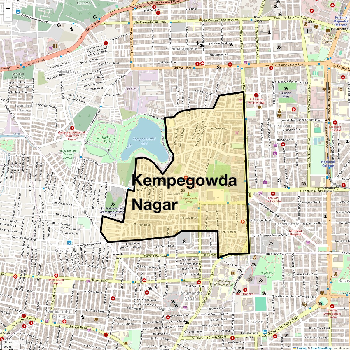 Location Map of Kempegowda Nagar, Bangalore