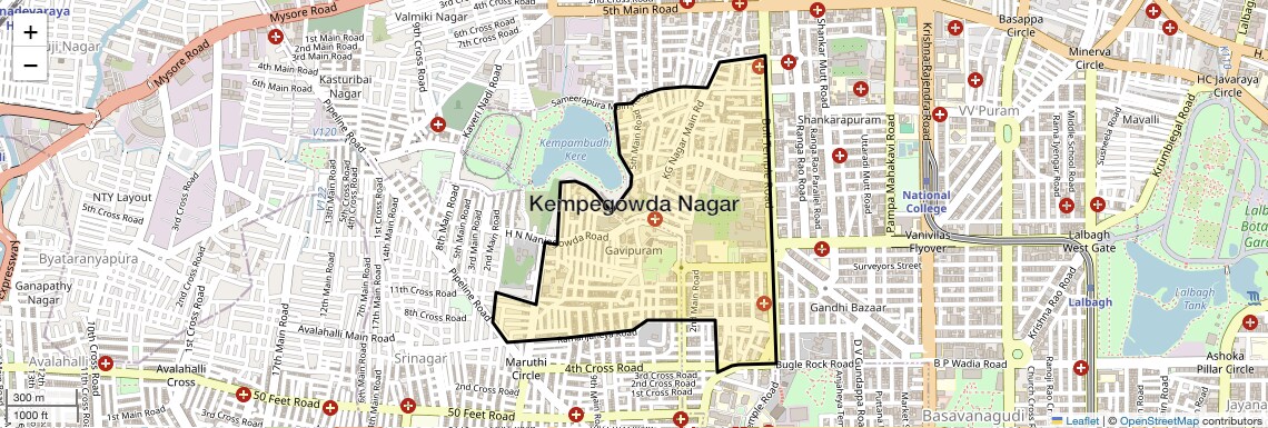 Location Map of Kempegowda Nagar, Bangalore