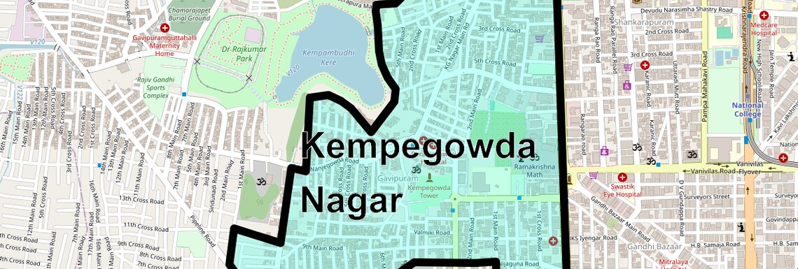 Location Map of Kempegowda Nagar, Bangalore