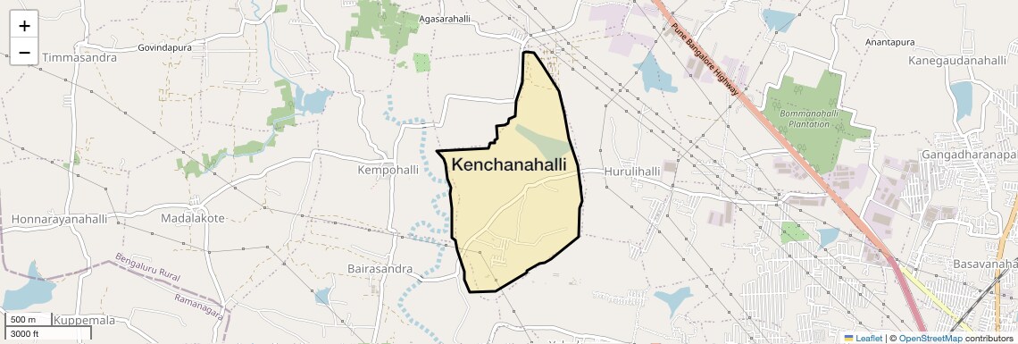 Location Map of Kenchanahalli, Bangalore
