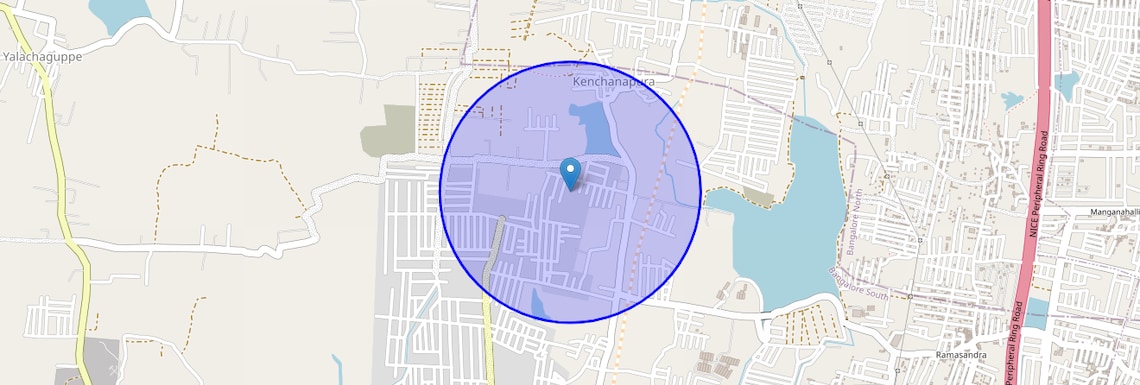 Location Map of Kenchanapura, Bangalore