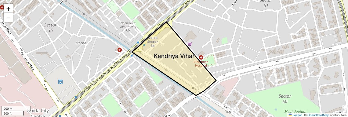 Location Map of Kendriya Vihar, Noida