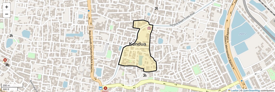 Location Map of Kendua, Kolkata