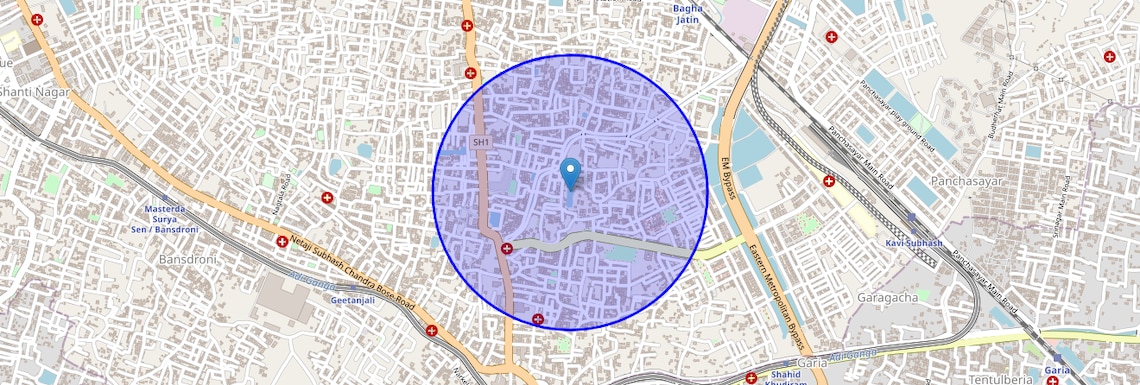 Location Map of Kendua, Kolkata