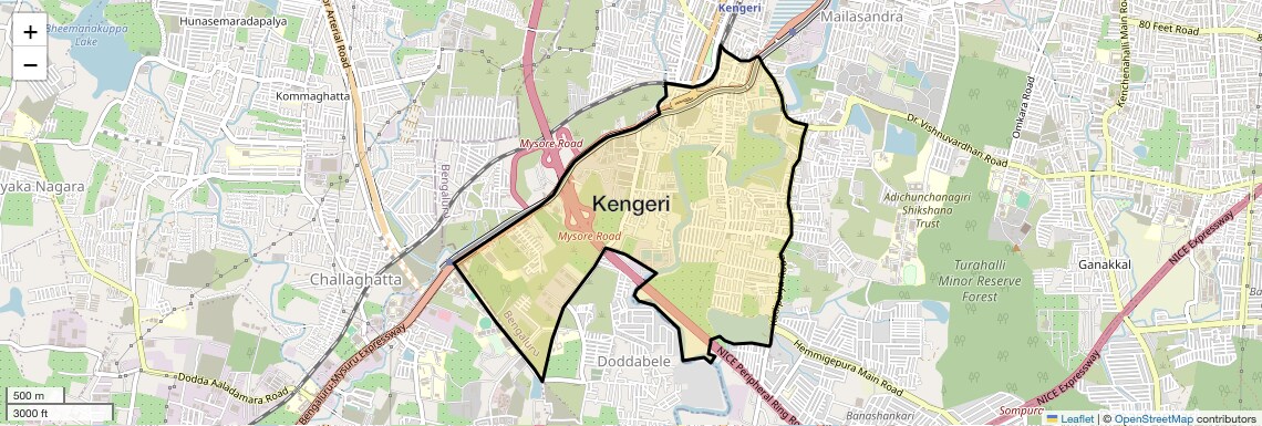 Location Map of Kengeri, Bangalore