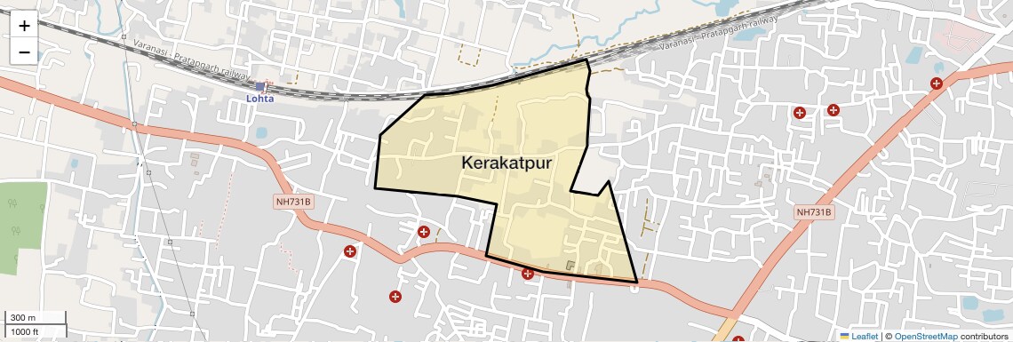 Location Map of Kerakatpur, Varanasi