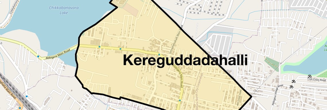 Location Map of Kereguddadahalli, Bangalore