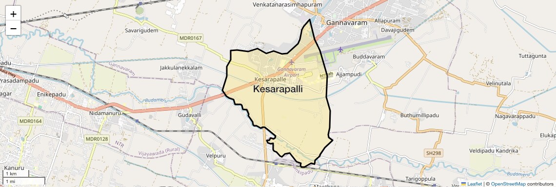 Location Map of Kesarapalli, Vijayawada