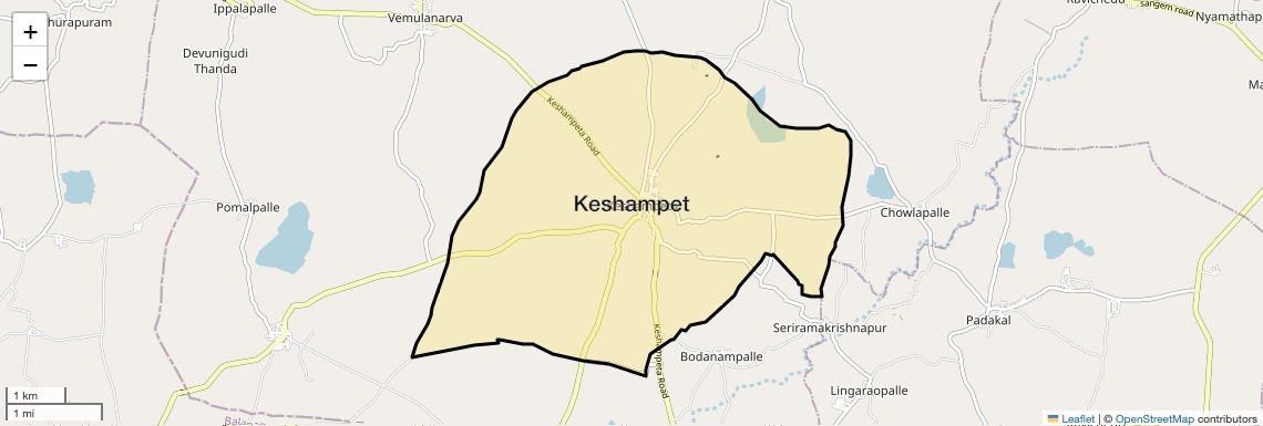 Location Map of Keshampet, Hyderabad