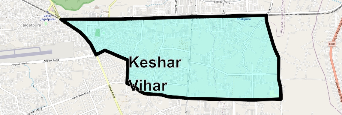 Location Map of Keshar Vihar, Jaipur