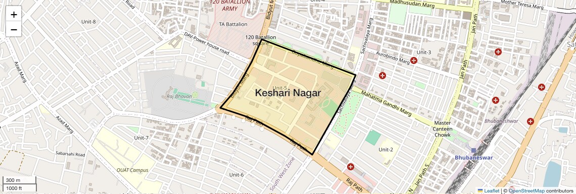 Location Map of Keshari Nagar, Bhubaneswar