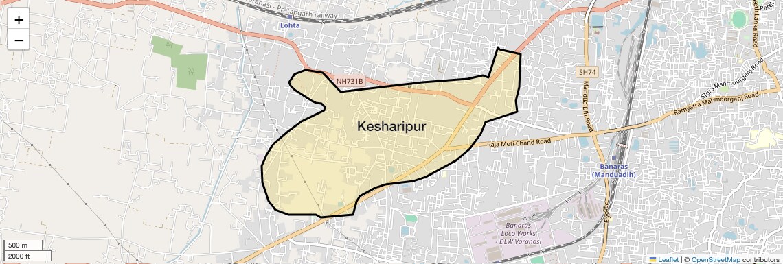Location Map of Kesharipur, Varanasi