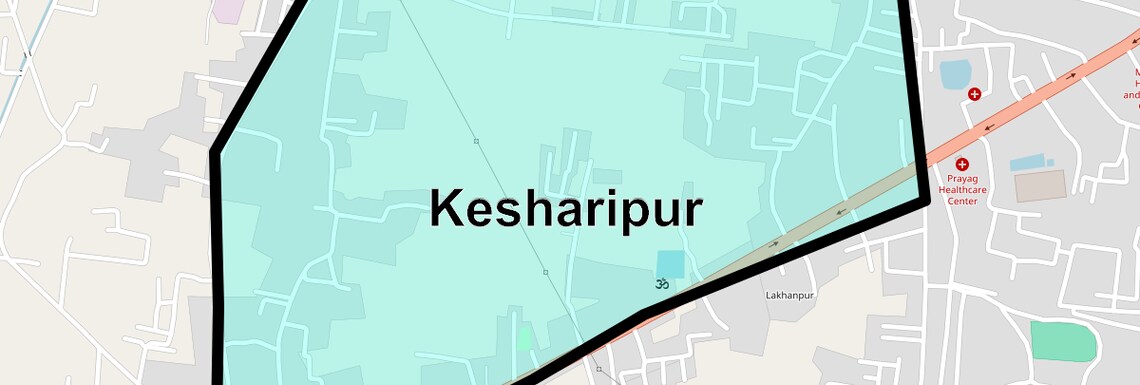 Location Map of Kesharipur, Varanasi