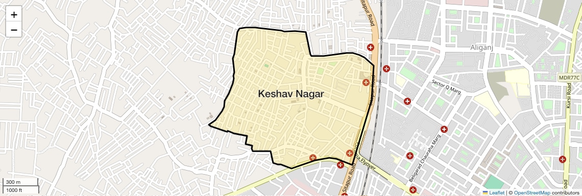 Location Map of Keshav Nagar, Lucknow