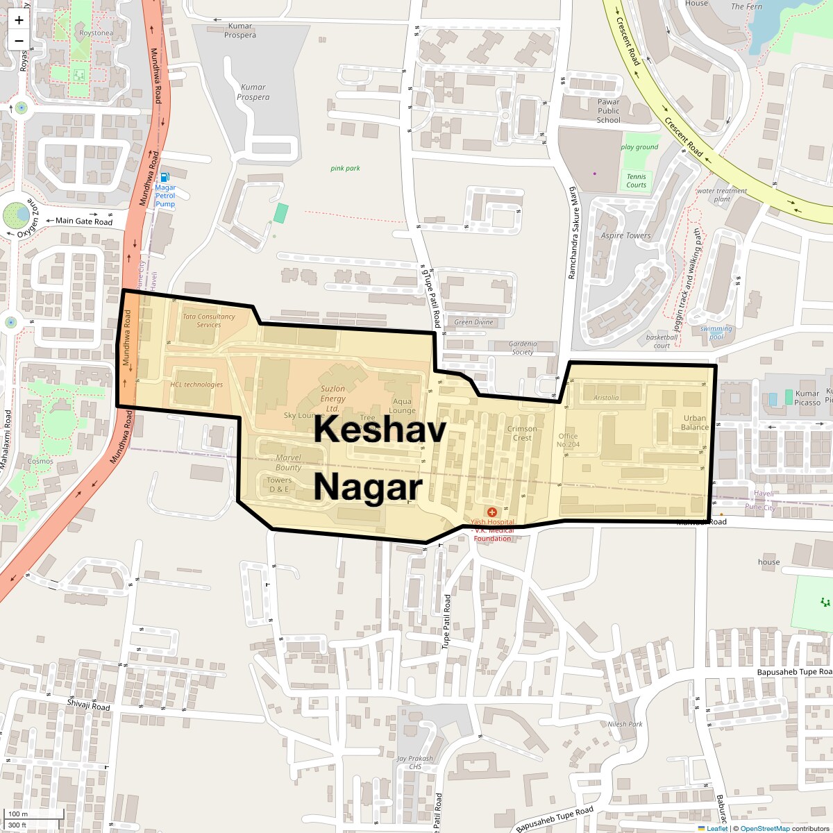 Location Map of Keshav Nagar, Pune