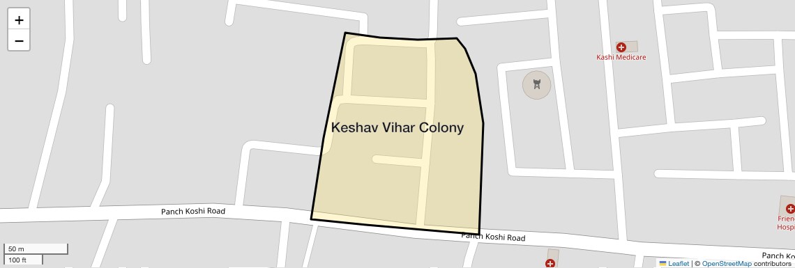Location Map of Keshav Vihar Colony, Varanasi