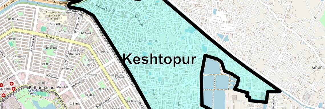Location Map of Keshtopur, Kolkata