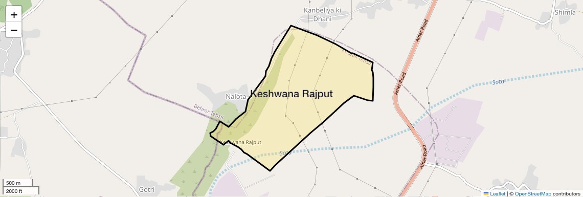 Location Map of Keshwana Rajput, Jaipur