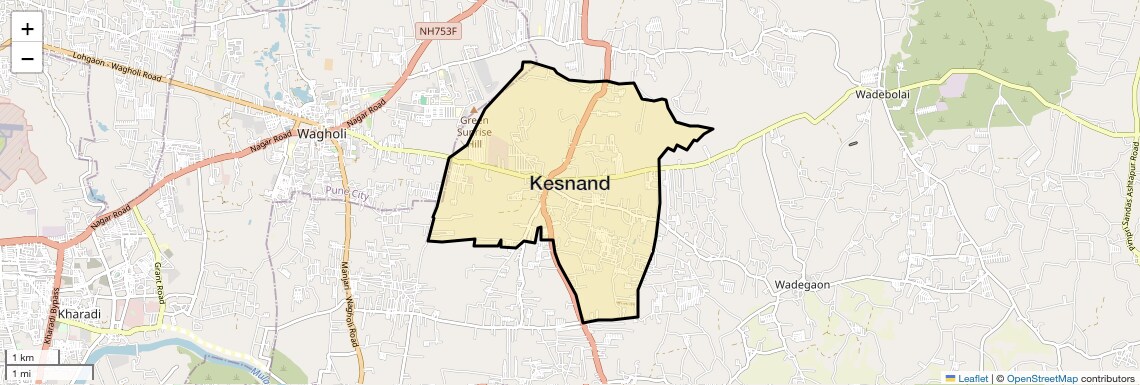 Location Map of Kesnand, Pune