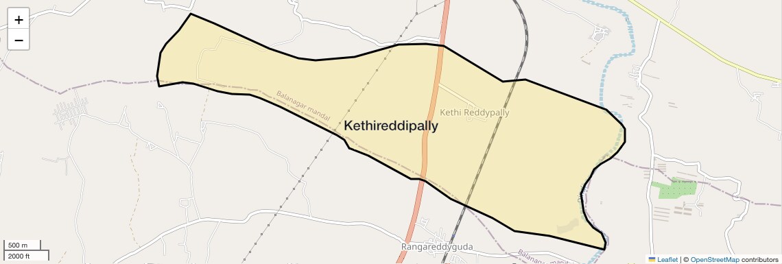 Location Map of Kethireddipally, Hyderabad