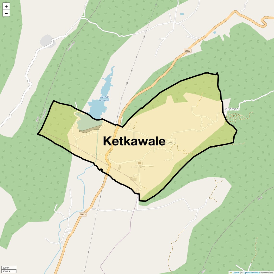 Location Map of Ketkawale, Pune