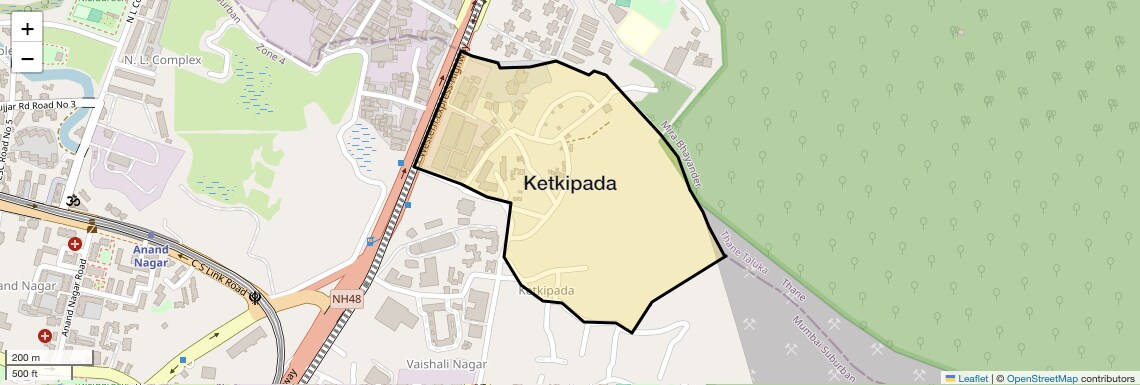 Location Map of Ketkipada, Mumbai