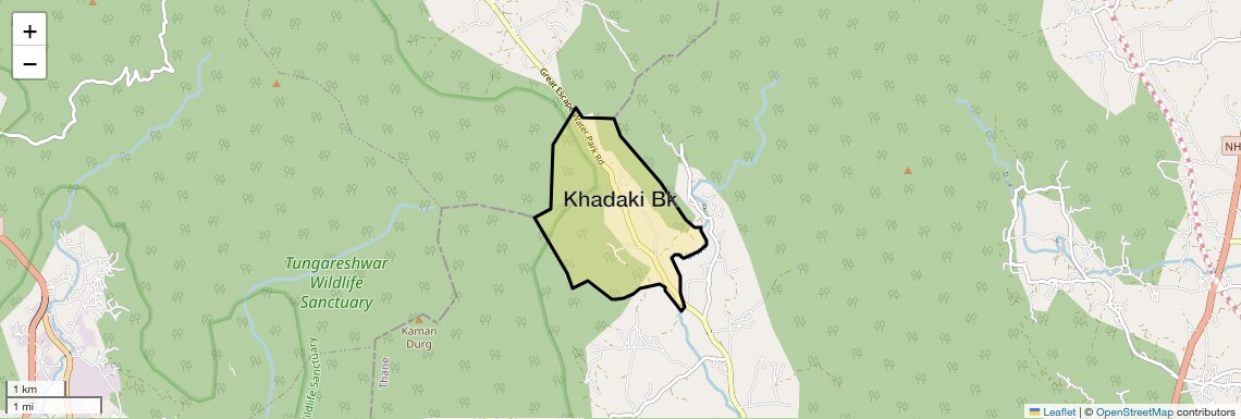 Location Map of Khadaki Bk, Thane