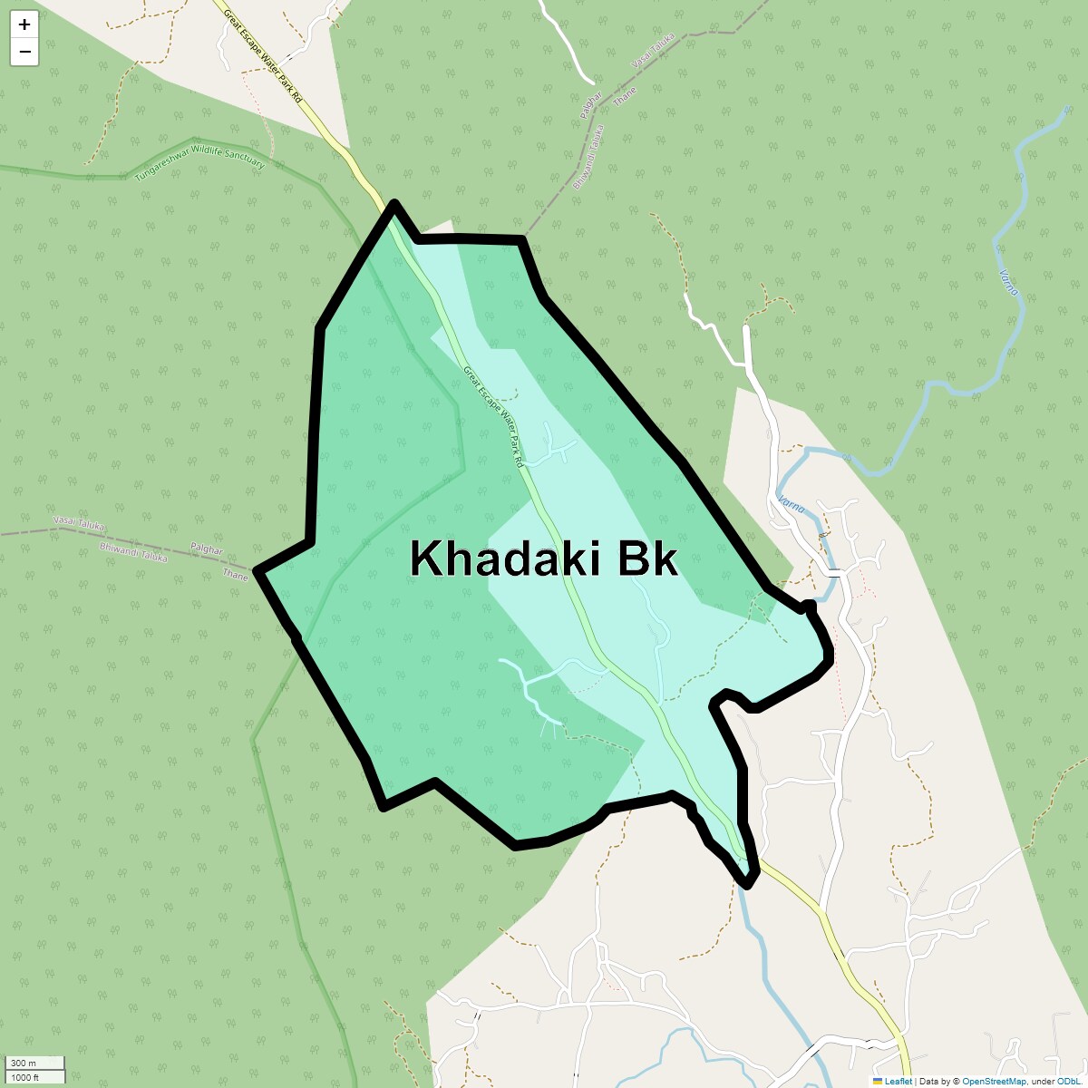 Location Map of Khadaki Bk, Thane