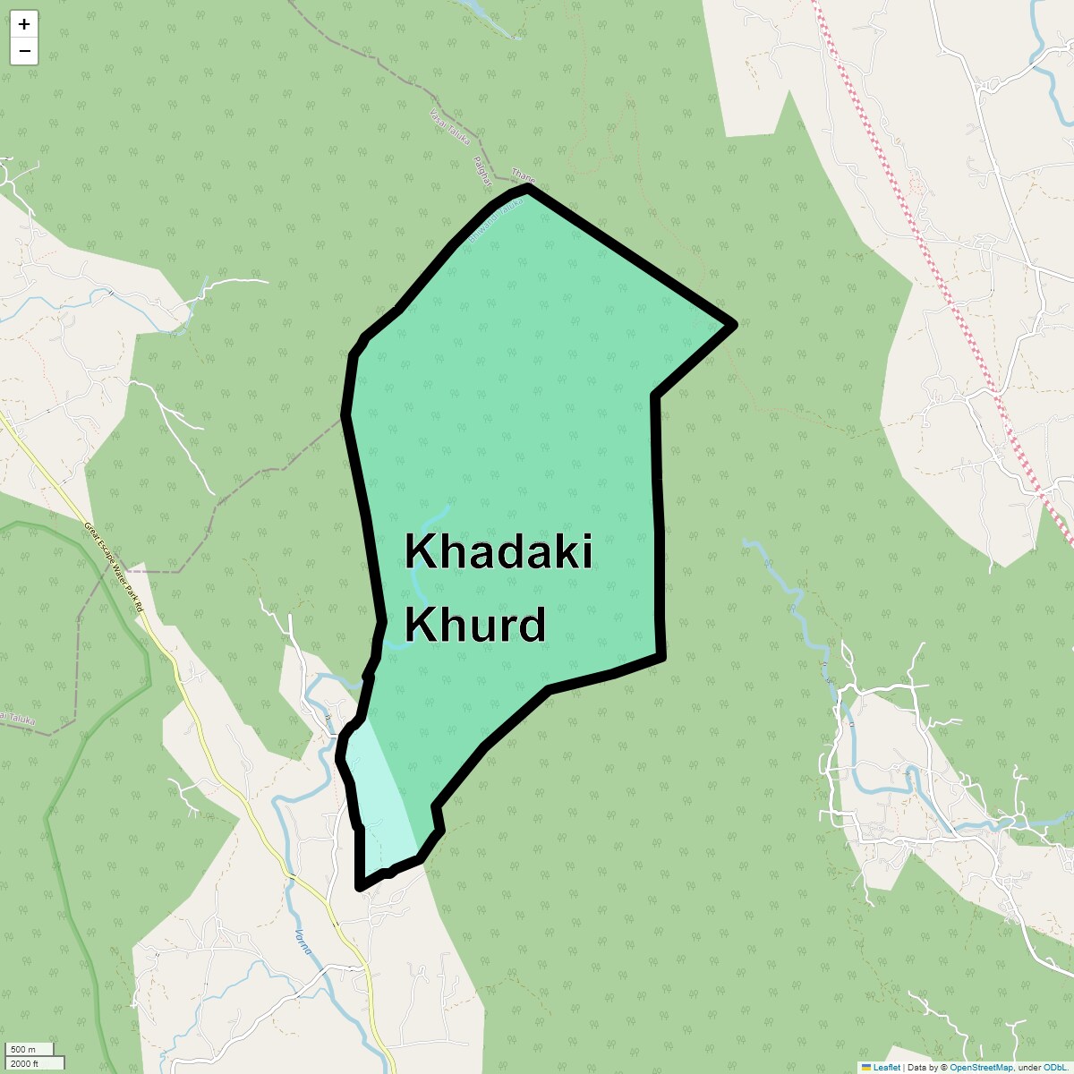 Location Map of Khadaki Khurd, Thane