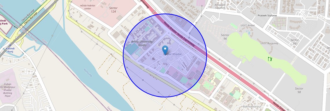 Location Map of Khadar, Noida