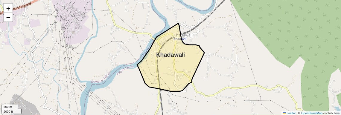Location Map of Khadawali, Thane
