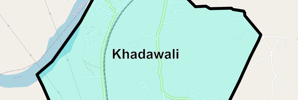 Location Map of Khadawali, Thane