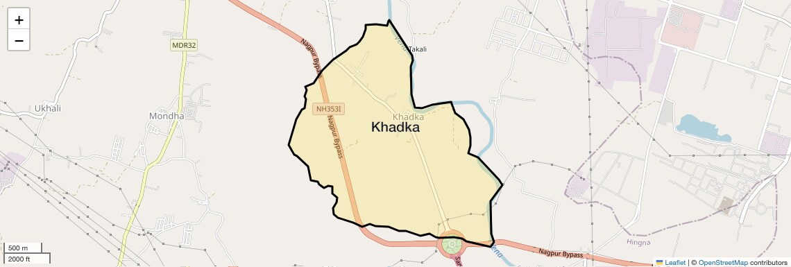 Location Map of Khadka, Nagpur