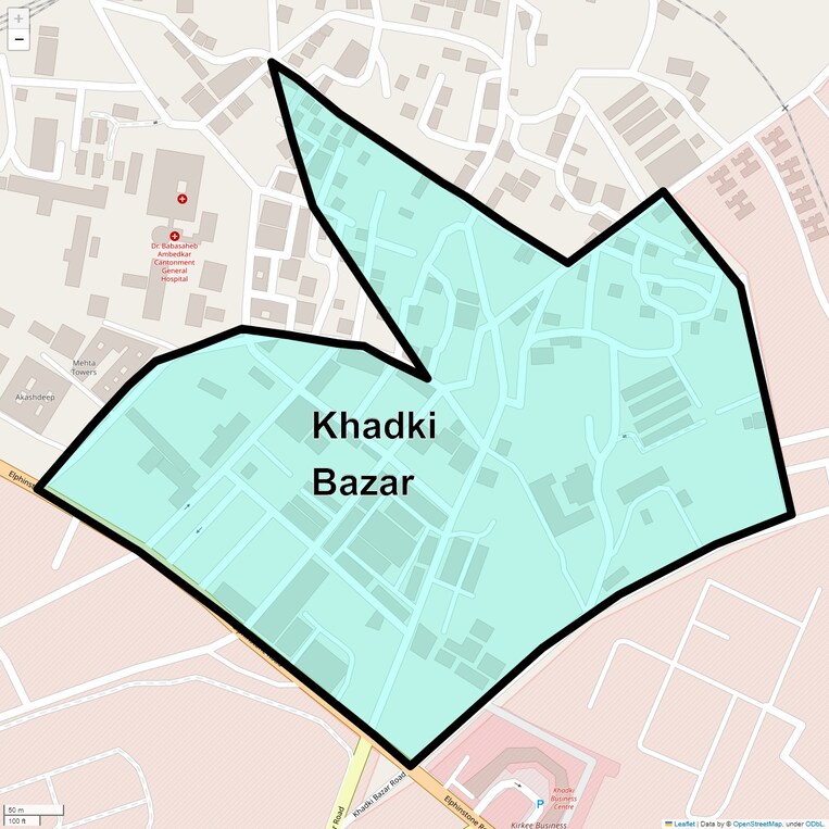Location Map of Khadki Bazar