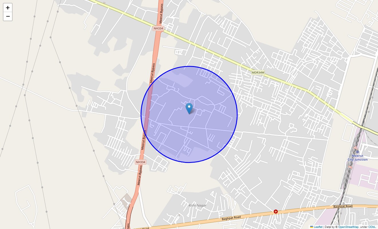 Location Map of Khadoli, Meerut