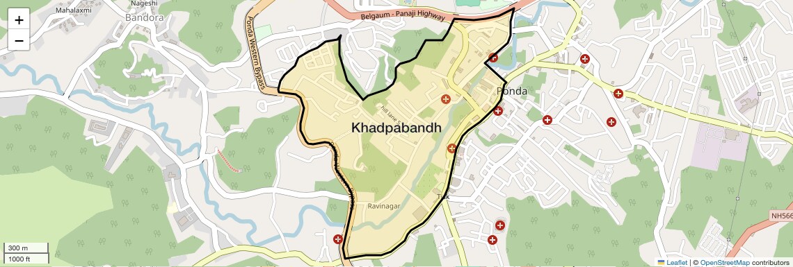 Location Map of Khadpabandh, Goa