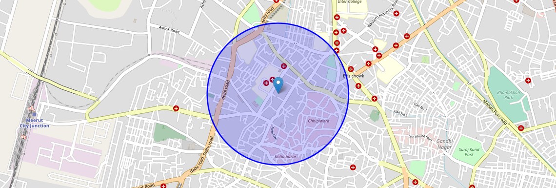 Location Map of Khair Nagar, Meerut
