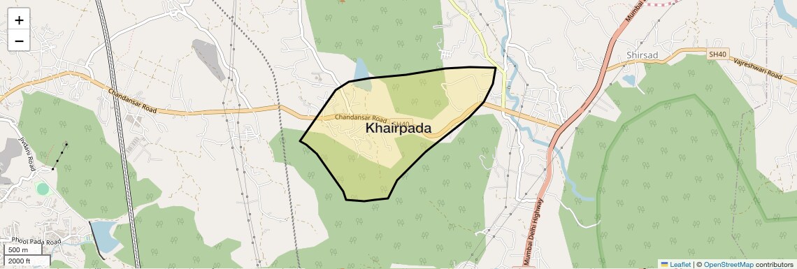 Location Map of Khairpada, Palghar
