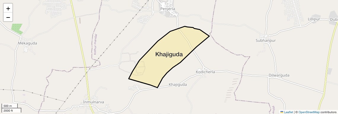 Location Map of Khajiguda, Hyderabad