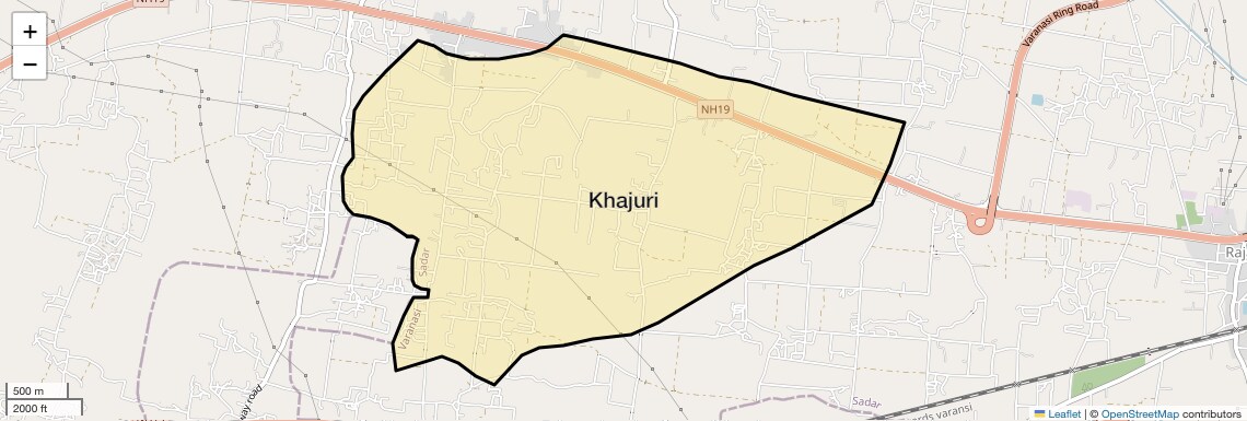 Location Map of Khajuri, Varanasi