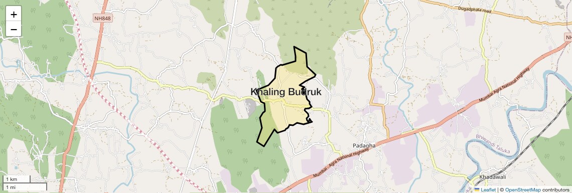 Location Map of Khaling Budruk, Thane