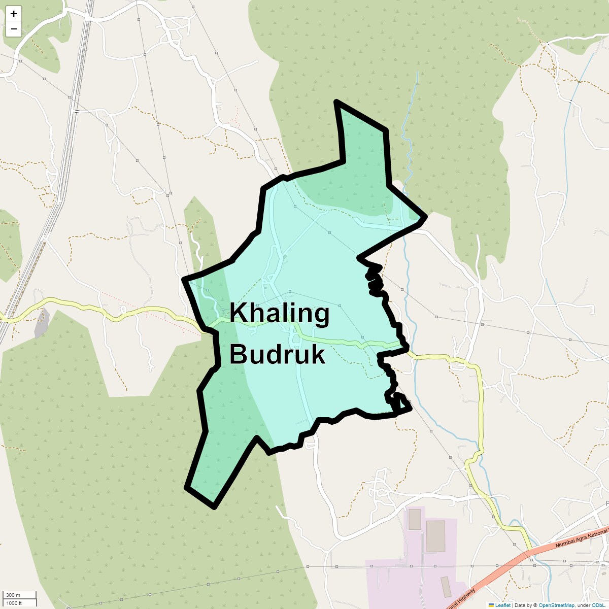 Location Map of Khaling Budruk, Thane