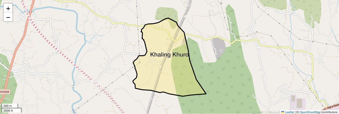 Location Map of Khaling Khurd, Thane