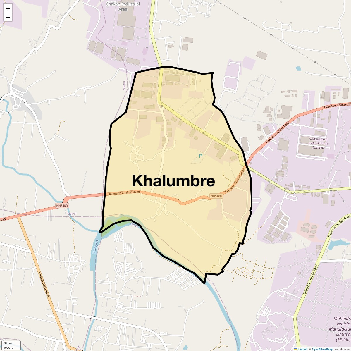 Location Map of Khalumbre, Pune