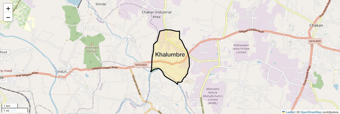 Location Map of Khalumbre, Pune