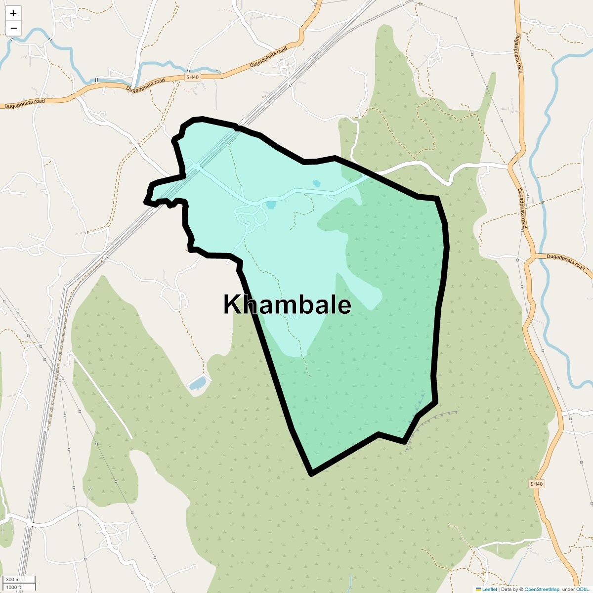 Location Map of Khambale, Thane